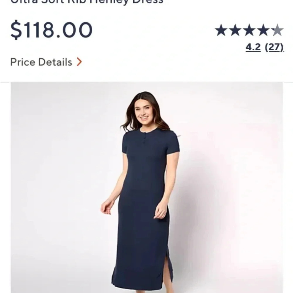 Barefoot Dreams Women’s Henely Rib Long Indigo Soft Bamboo Rayon M-L long NEW - Picture 3 of 16